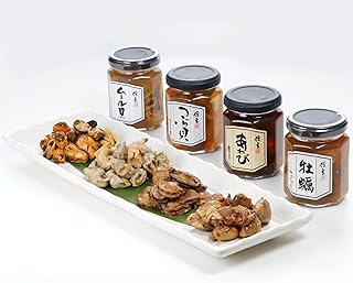 信玄食品 テレビでも放映された弊社大ヒット商品 小粒 あわび 煮貝 と つぶ貝 カキ ムール貝 セット 敬老の日 酒のつまみ 煮貝詰合せ (４本セット) 魚貝 お摘み 海鮮 つまみ 贈答 お取り寄せ グルメ 誕生日 プレゼント 美味しいもの おしゃれ 贈り物